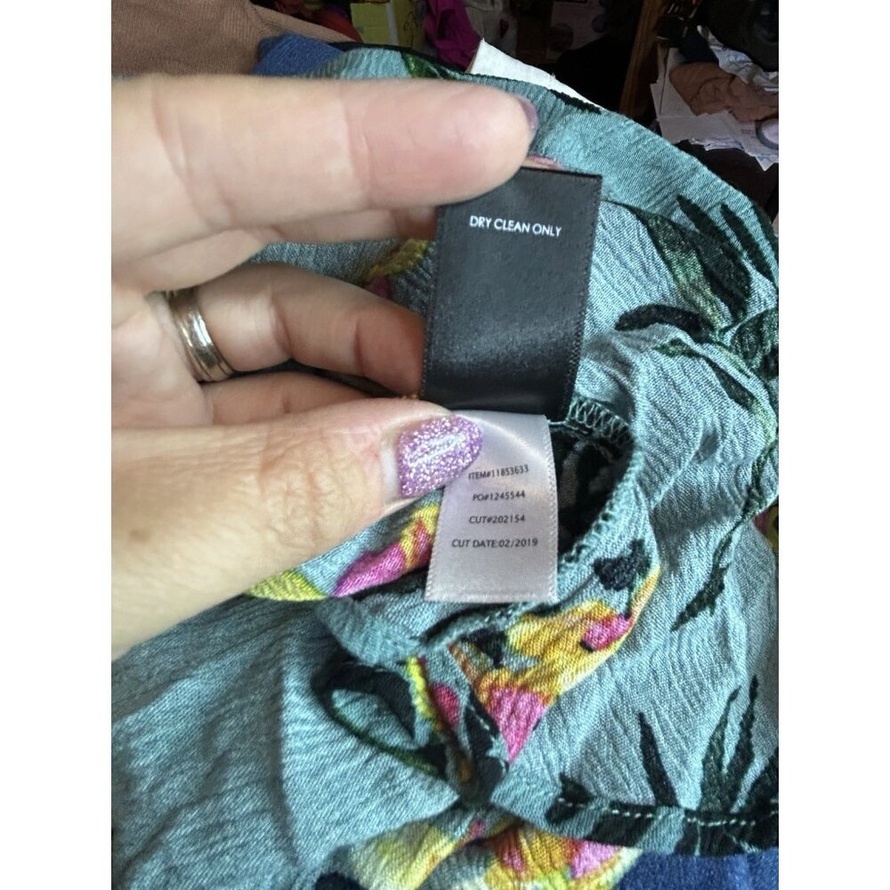 Torrid Sophie Crinkle Gauze Swing Cami‎ Neon Palm Floral Sleeveless Size 00 (L) - Picture 9 of 9